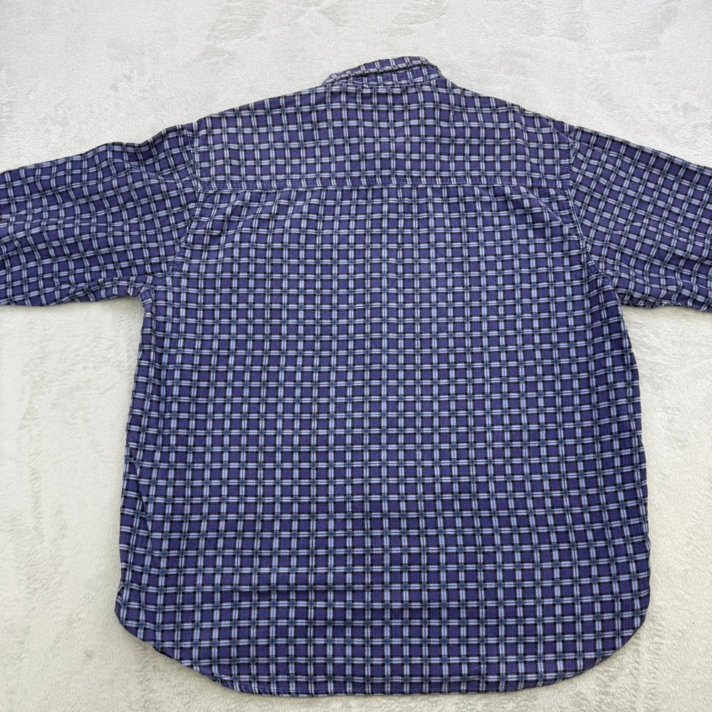 Disney Pooh Eeyore Shirt Womens Large Purple Plaid Corduroy Button Up Vintage - Picture 2 of 5